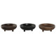 Centro de Mesa Home ESPRIT Marrón Negro Marrón claro Madera de mango Colonial 25 x 25 x 9 cm (3 Unidades)