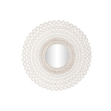 Espejo de pared DKD Home Decor Blanco Natural Indio Decapé 120 x 2,5 x 120 cm