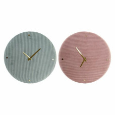 Reloj de Pared DKD Home Decor Verde Rosa 40,5 x 5,5 x 40,5 cm (2 Unidades)
