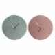 Reloj de Pared DKD Home Decor Verde Rosa 40,5 x 5,5 x 40,5 cm (2 Unidades)