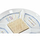 Bandeja de Aperitivos DKD Home Decor Azul Natural Bambú Gres Mediterráneo 23,5 x 23,5 x 7 cm