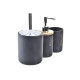 Set de Baño DKD Home Decor Negro Natural Bambú Dolomita 10,2 x 10,2 x 37,5 cm (3 Piezas)