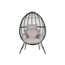 Sillón de jardín DKD Home Decor 90 x 65 x 151 cm Negro Gris Metal ratán sintético