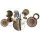 Decorative Figure DKD Home Decor 90 x 8,3 x 49 cm Grey Golden Copper Circles