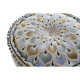 Puff DKD Home Decor Azul Beige 60 x 60 x 27 cm