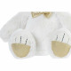 Oso de Peluche DKD Home Decor Pajarita Blanco Dorado Metal Infantil Oso 30 x 40 cm 30 x 30 x 36 cm