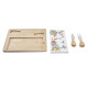 Tabla para Quesos DKD Home Decor Bambú Gres 24,5 x 20 x 1,2 cm (4 Unidades)