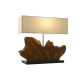 Lámpara de mesa Home ESPRIT Hierro madera de teca 60 X 20 X 55 cm