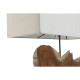 Lámpara de mesa Home ESPRIT Hierro madera de teca 60 X 20 X 55 cm