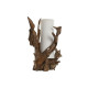 Lámpara de mesa Home ESPRIT Hierro madera de teca 30 X 55 X 80 cm