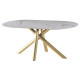 Dining Table Home ESPRIT Golden Metal Ceramic 180 x 90 x 75 cm
