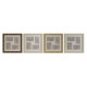Photo frame Home ESPRIT Brown Beige Natural Ivory Crystal polystyrene Scandinavian 38 x 2 x 38 cm (4 Units)