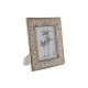 Marco de Fotos Home ESPRIT Blanco Natural Cristal Madera de mango Indio 31,5 x 2 x 36,5 cm