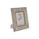 Photo frame Home ESPRIT White Natural Crystal Mango wood Flower Indian Man 26,5 x 2 x 31,5 cm
