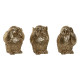 Decorative Figure Home ESPRIT Golden Owl 11 x 11 x 15 cm (3 Units)