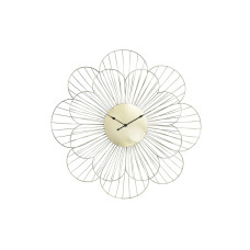 Wall Clock DKD Home Decor Flower Golden Metal (57 x 4 x 57 cm)