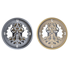 Reloj de Pared DKD Home Decor Dorado Plateado Cristal Hierro 50 x 8 x 50 cm (3 Unidades) (2 Unidades)