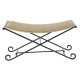 Bench DKD Home Decor   Black Metal Light brown Rattan (94 x 49 x 44 cm)