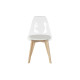 Silla de Comedor DKD Home Decor Blanco Transparente Natural Madera Policarbonato 54 x 47 x 81 cm