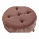 Reposapiés DKD Home Decor Natural Madera Terciopelo Rosa claro (61 x 61 x 38 cm)