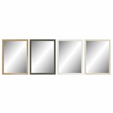 Wall mirror DKD Home Decor White Brown Grey Natural 56 x 2 x 76 cm (4 Units)