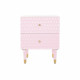 Mesita de Noche DKD Home Decor 52 x 42 x 65 cm Metal Rosa claro Madera de mango