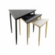 Juego de 3 Mesitas DKD Home Decor Blanco Negro Verde Dorado 68 x 46,5 x 53 cm