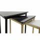 Juego de 3 Mesitas DKD Home Decor Blanco Negro Verde Dorado 68 x 46,5 x 53 cm