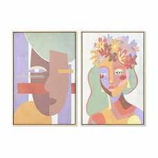 Cuadro DKD Home Decor 63 x 4 x 93 cm Mujer Urbano (2 Unidades)
