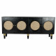 Aparador DKD Home Decor Negro Natural Ratán Madera de mango (150 x 40 x 65 cm)