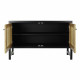 Aparador DKD Home Decor Negro Abeto Natural Ratán (120 x 38 x 76 cm)