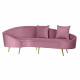 Sofá DKD Home Decor Rosa Dorado Metal Poliéster (210 x 120 x 84 cm)