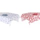 Tablecloth and napkins DKD Home Decor 150 x 250 x 0,5 cm Blue Fuchsia White (2 Units)