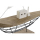 Figura Decorativa Home ESPRIT Blanco Natural Velero Marinero Acabado envejecido 54 x 15 x 61,5 cm