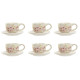 Juego de 6 Tazas con Plato Home ESPRIT Amarillo Blanco Rosa Lila Metal Dolomita 180 ml