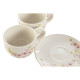 Juego de 6 Tazas con Plato Home ESPRIT Amarillo Blanco Rosa Lila Metal Dolomita 180 ml