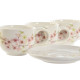 Juego de 6 Tazas con Plato Home ESPRIT Amarillo Blanco Rosa Lila Metal Dolomita 180 ml