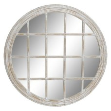 Wall mirror DKD Home Decor White Stripped 90 x 2 x 90 cm 90 x 2,5 x 90 cm (90 Pieces)