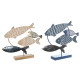 Decorative Figure DKD Home Decor 53 x 9 x 45 cm Natural Blue Golden Spirals Mediterranean (2 Units)