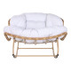 Rocking Chair Home ESPRIT White Brown Steel 108 x 108 x 80 cm