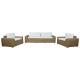 Conjunto de Sofá y Mesa Home ESPRIT Cristal ratán sintético 248 x 85 x 80 cm