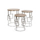 Juego de 3 mesas Home ESPRIT Marrón Plateado Natural Acero Madera de mango 49,5 x 49,5 x 62 cm