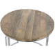 Juego de 3 mesas Home ESPRIT Marrón Plateado Natural Acero Madera de mango 49,5 x 49,5 x 62 cm