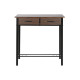 Conjunto de Mesa con 2 Sillas DKD Home Decor Marrón Negro Metal Madera MDF 80 x 50 x 84 cm