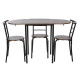 Conjunto de Mesa con 4 Sillas DKD Home Decor Marrón Negro Metal Madera MDF 121 x 55 x 78 cm