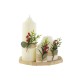 Set de Velas DKD Home Decor Blanco Verde Navidad 7 x 7 x 15 cm