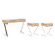 Juego de muebles Home ESPRIT Marrón Plateado Acero Madera de mango 110 x 40 x 76 cm (3 Piezas)