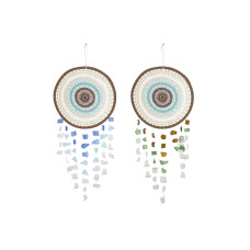 Decoración Colgante Home ESPRIT Multicolor Boho (2 Unidades)
