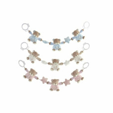 Peluche DKD Home Decor Blanco Azul cielo Rosa claro Metal Infantil Oso 30 x 40 cm 68 x 6 x 9 cm (3 Piezas)