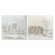 Cuadro DKD Home Decor Lienzo 100 x 3,8 x 100 cm Árboles Cottage (2 Unidades)
